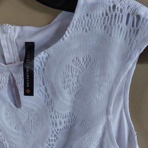 White dress, knee length sleeveless